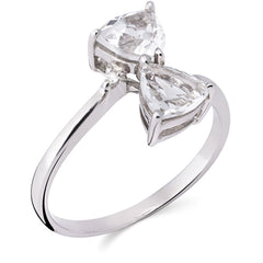 Anel Prata Delta com Topazios Brancos Aprox. 1,73 cts