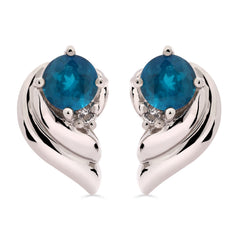 Par de Brinco com Apatita Azul Royal em Prata