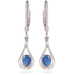 Par de Brincos em Prata 925 com Kianita e Diamantes