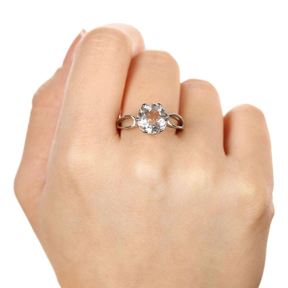 ANEL SOLITARIO COM QUARTZO BRANCO TOT 3,1 CTS PRATA <AROS: D