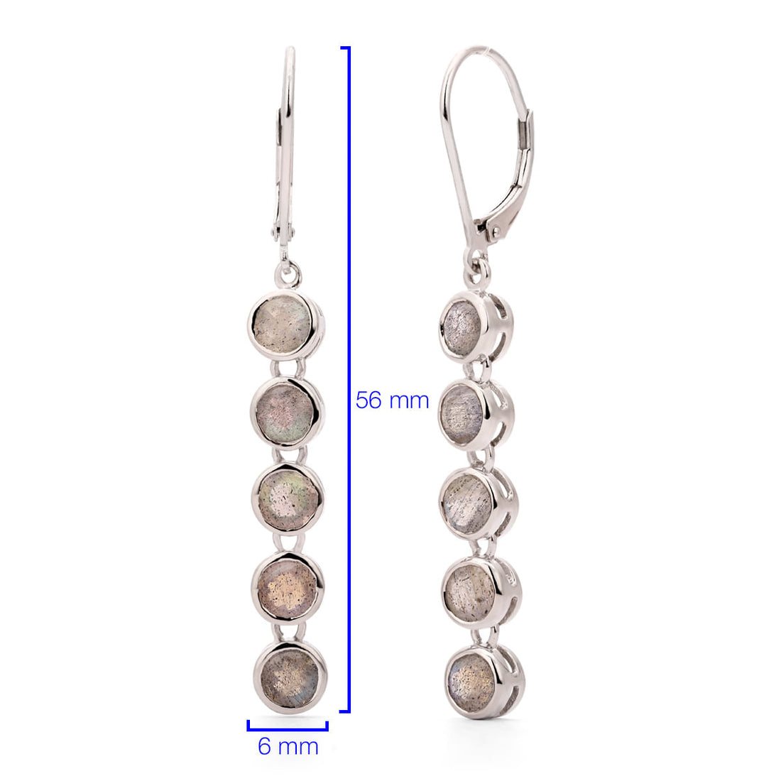 Par de Brinco em Prata 925 com Espectrolite