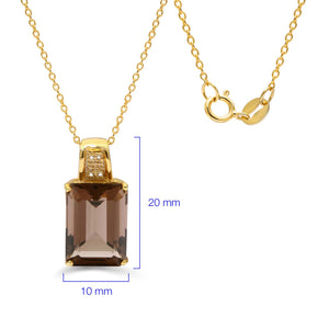 Anel, Brinco e Pingente de Prata Gota com Quartzos Smokes e Diamantes Aprox. 22,24 cts