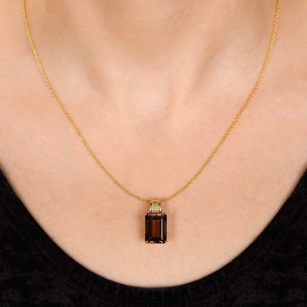 Anel, Brinco e Pingente de Prata Gota com Quartzos Smokes e Diamantes Aprox. 22,24 cts
