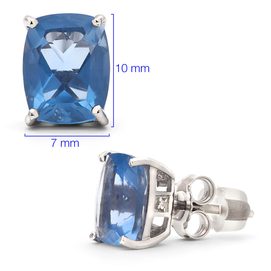 Par de Brinco em Prata 925 com Fluorita Change Color e Zircônias