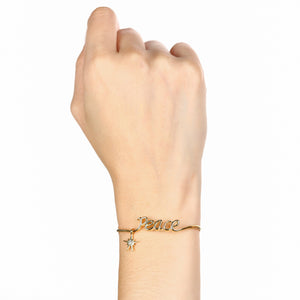 173590-Bracelete em Prata 925 Peace Eva LaRue com Calcedônia e Diamante