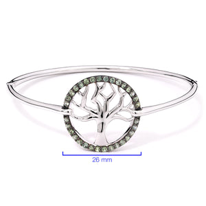173594-Bracelete em Prata 925 Eva LaRue Árvore da Vida com Safiras Verdes