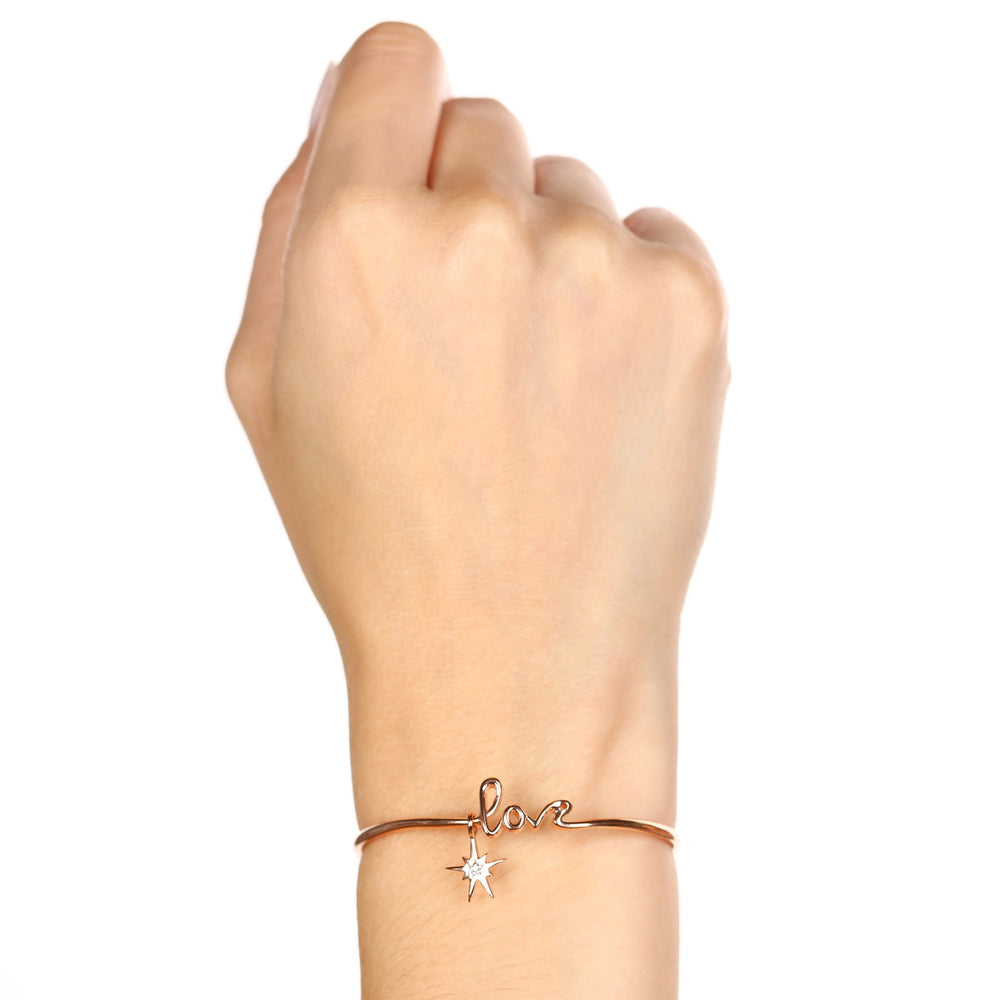 173595-Bracelete em Prata 925 Love Eva LaRue com Calcedônia e Diamante