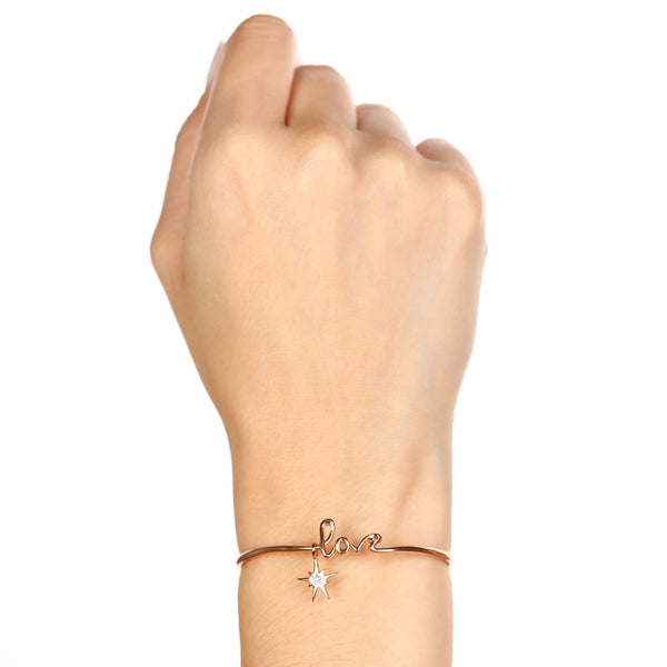 173595-Bracelete em Prata 925 Love Eva LaRue com Calcedônia e Diamante