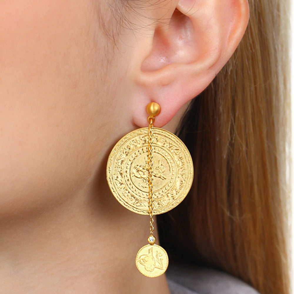 Par de Brinco Kurtulan com 2 Diamantes Ouro Amarelo