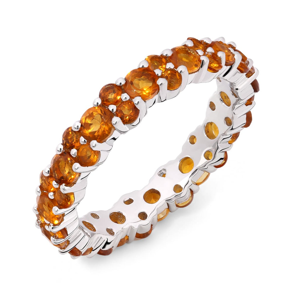 Aliança Interia de Prata com Citrinos Aprox. 2,50 cts