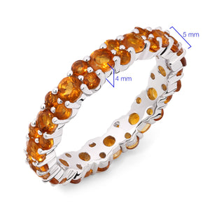 Aliança Interia de Prata com Citrinos Aprox. 2,50 cts