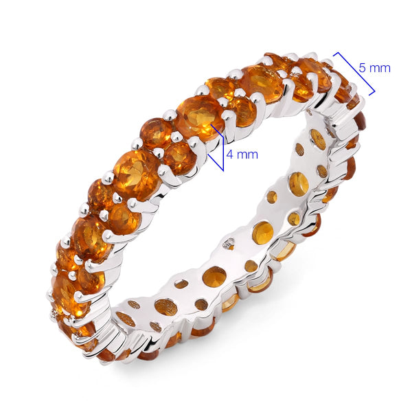 Aliança Interia de Prata com Citrinos Aprox. 2,50 cts