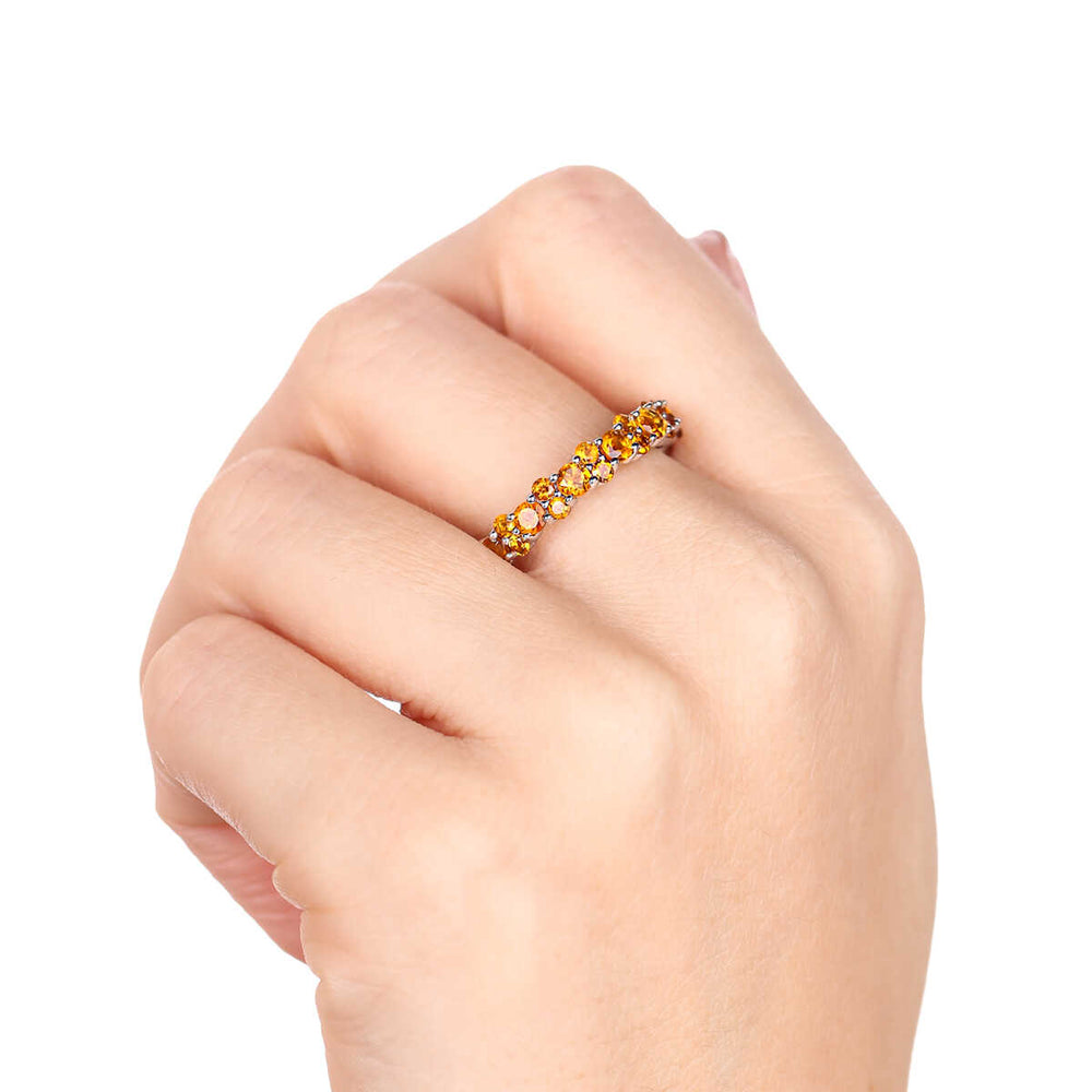 Aliança Interia de Prata com Citrinos Aprox. 2,50 cts