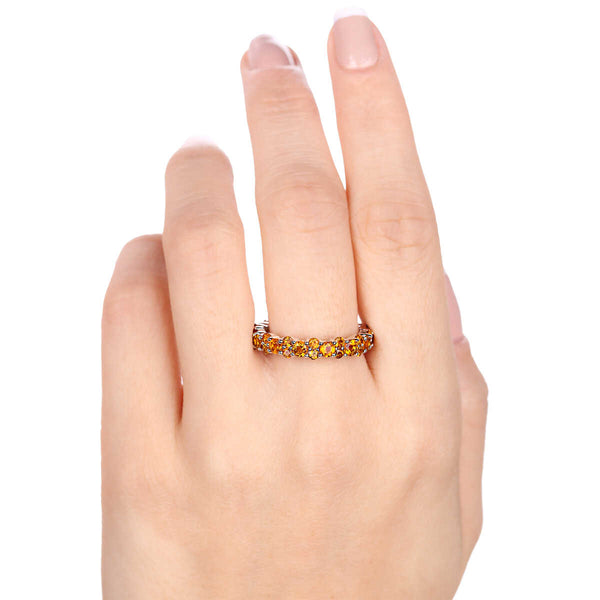 Aliança Interia de Prata com Citrinos Aprox. 2,50 cts