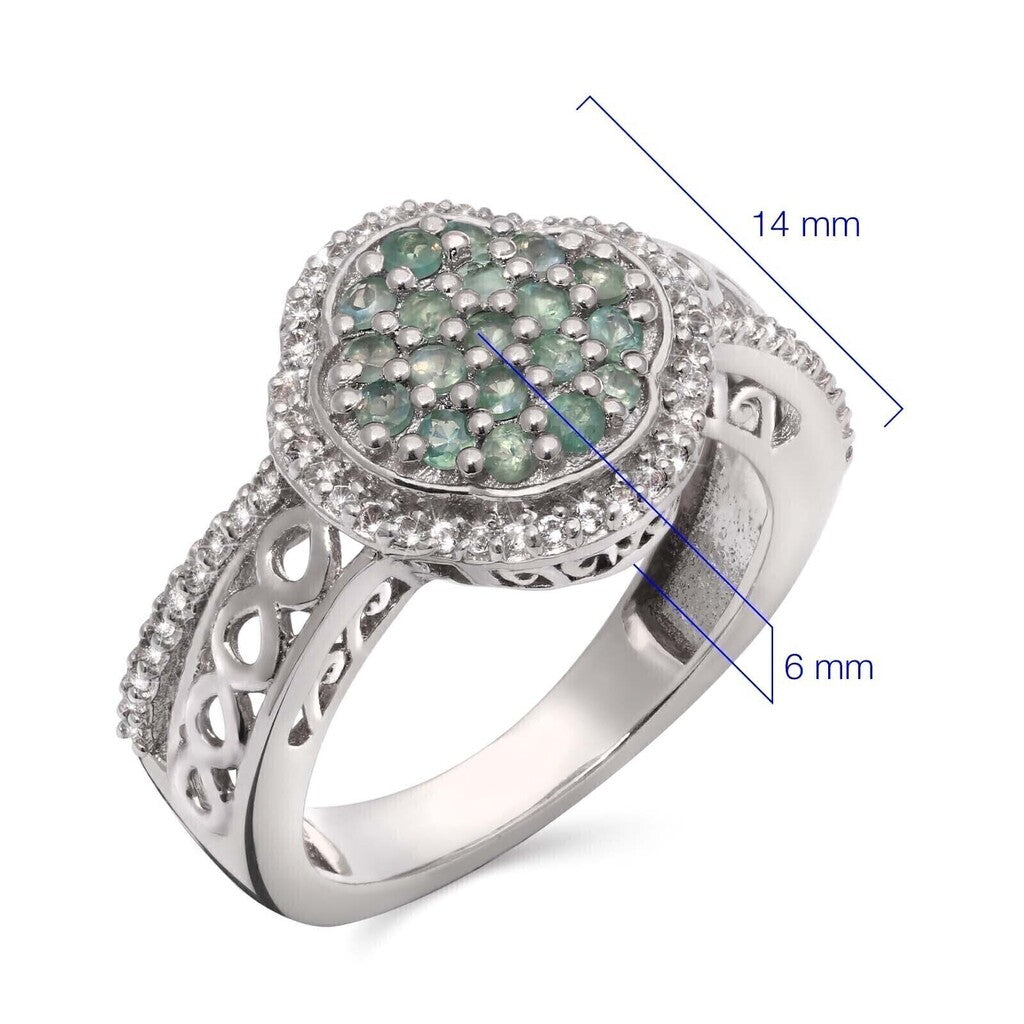 Anel em Prata 925 com Alexandrite e Topázio Branco