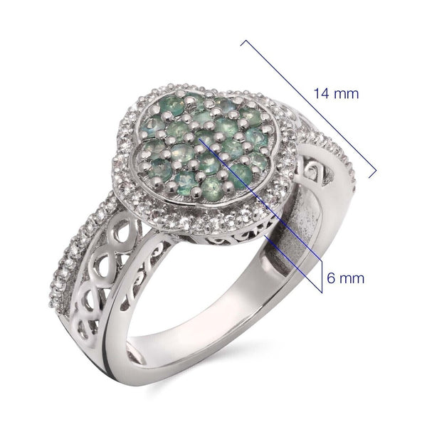 Anel em Prata 925 com Alexandrite e Topázio Branco