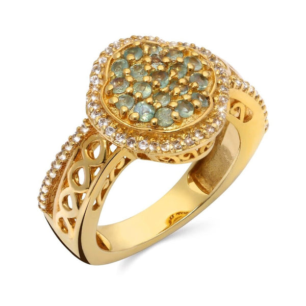 Anel em Prata 925 com Alexandrite e Topázio Branco