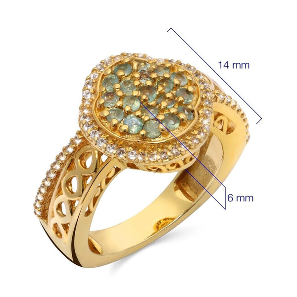 Anel em Prata 925 com Alexandrite e Topázio Branco