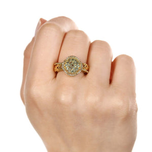 Anel em Prata 925 com Alexandrite e Topázio Branco
