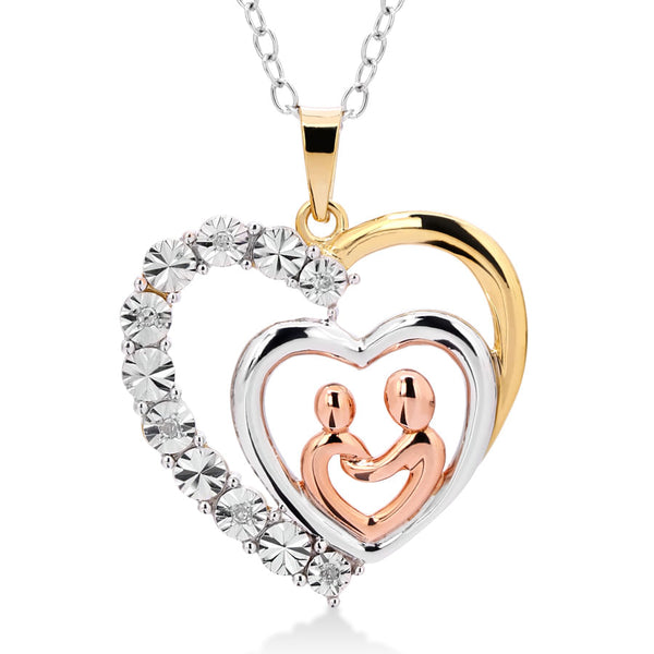 Pingente Coração Prata 925 com Diamantes