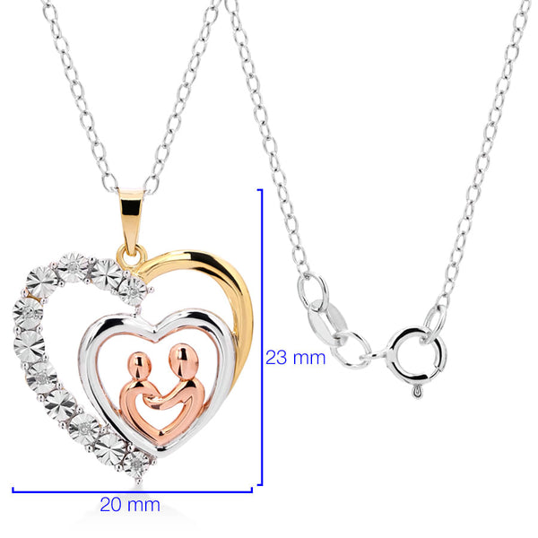 Pingente Coração Prata 925 com Diamantes