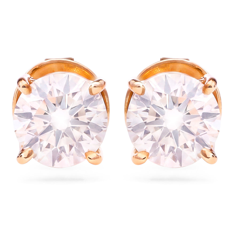 Par de Brincos Solitário em Ouro Branco 18K com Diamantes SI3 de Aproximadamente 2 ct