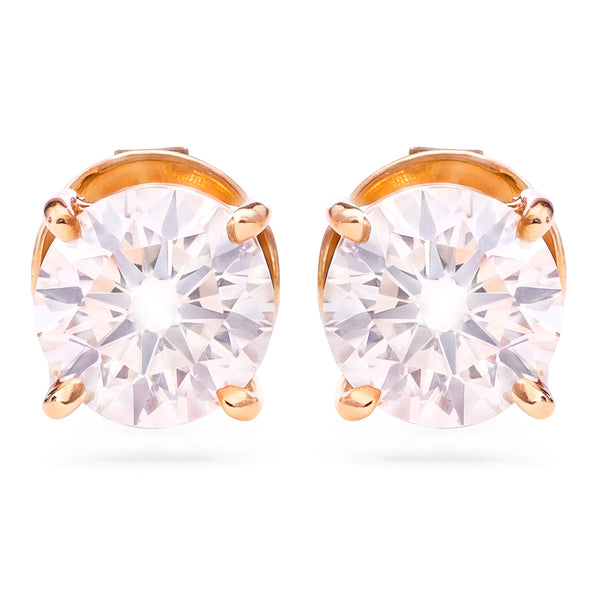 Par de Brincos Solitário em Ouro Branco 18K com Diamantes SI3 de Aproximadamente 2 ct