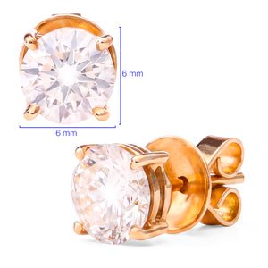Par de Brincos Solitário em Ouro Branco 18K com Diamantes SI3 de Aproximadamente 2 ct