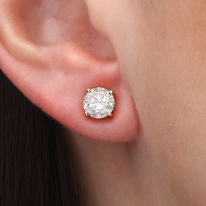Par de Brincos Solitário em Ouro Branco 18K com Diamantes SI3 de Aproximadamente 2 ct