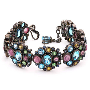 Pulseira Linha Premium em Prata 925 com Safiras, Citrinos, Granadas eTopázios London Blue