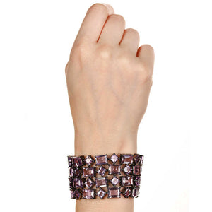 Pulseira Linha Premium em Prata 925 com  Ametistas