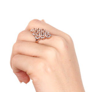 Anel em Prata 925 com Morganitas e Zirconias Brancas