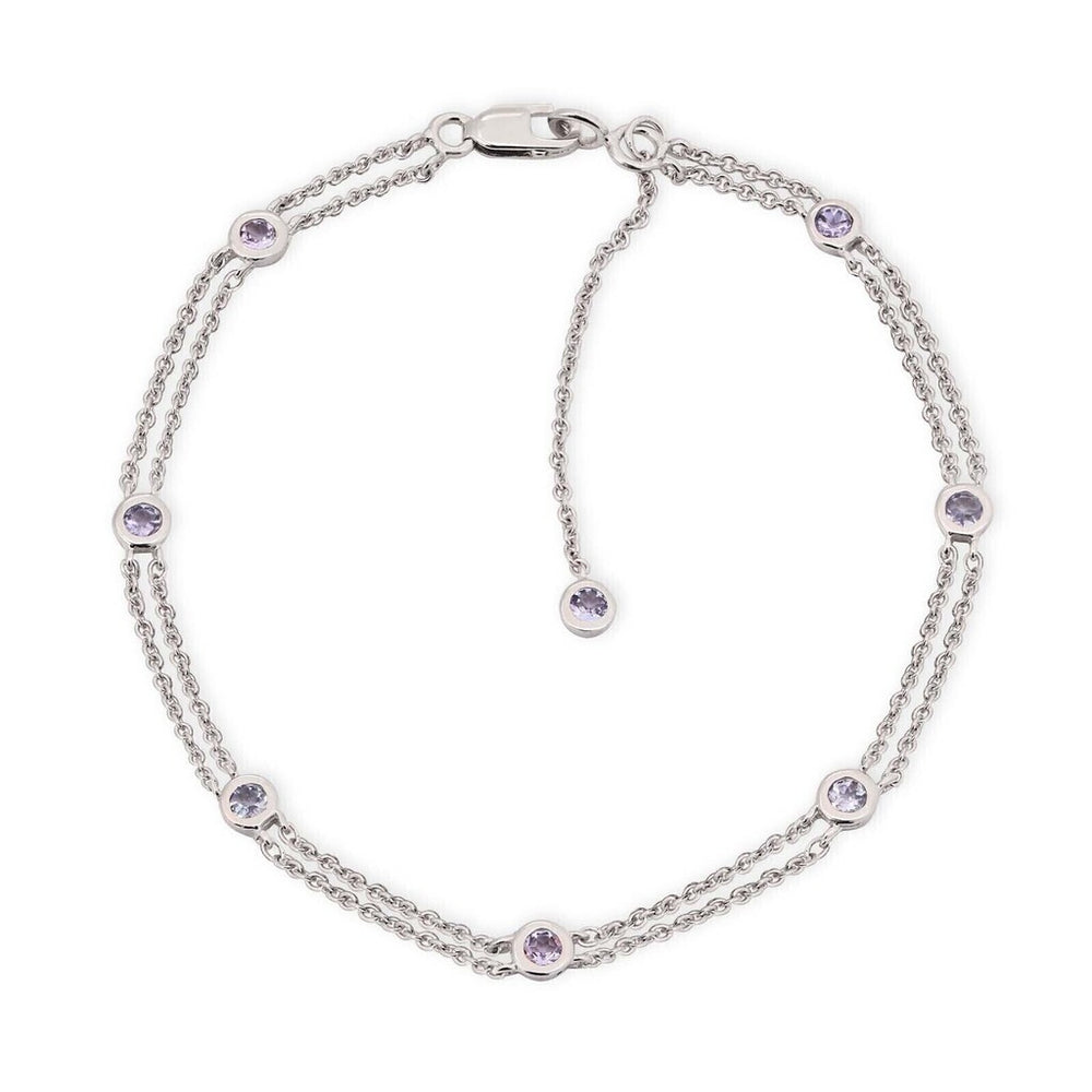 Pulseira em Prata 925 com 8 Tanzanitas