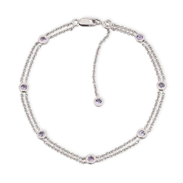 Pulseira em Prata 925 com 8 Tanzanitas