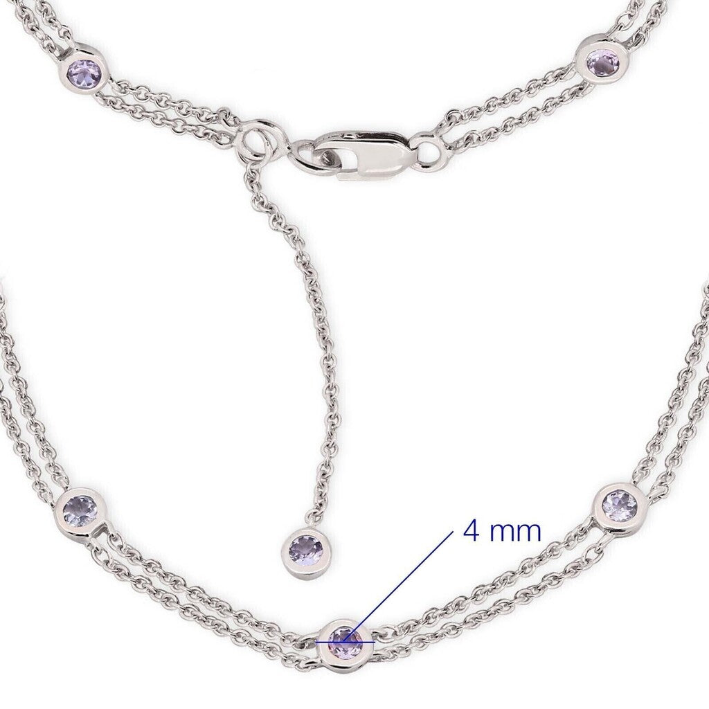 Pulseira em Prata 925 com 8 Tanzanitas