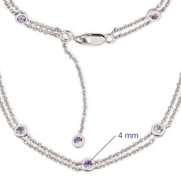 Pulseira em Prata 925 com 8 Tanzanitas