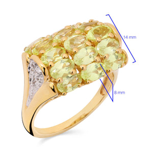 Anel de Prata com Crisoberilos Aprox. 4,10 cts