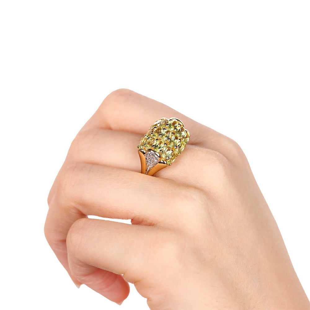 Anel de Prata com Crisoberilos Aprox. 4,10 cts
