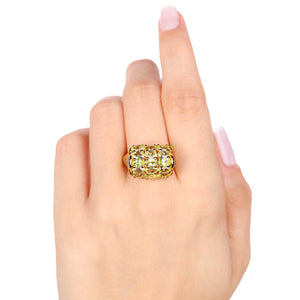 Anel de Prata com Crisoberilos Aprox. 4,10 cts