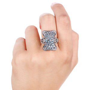 Anel de Prata com Águas-Marinhas Santa Maria Aprox. 1,97 cts