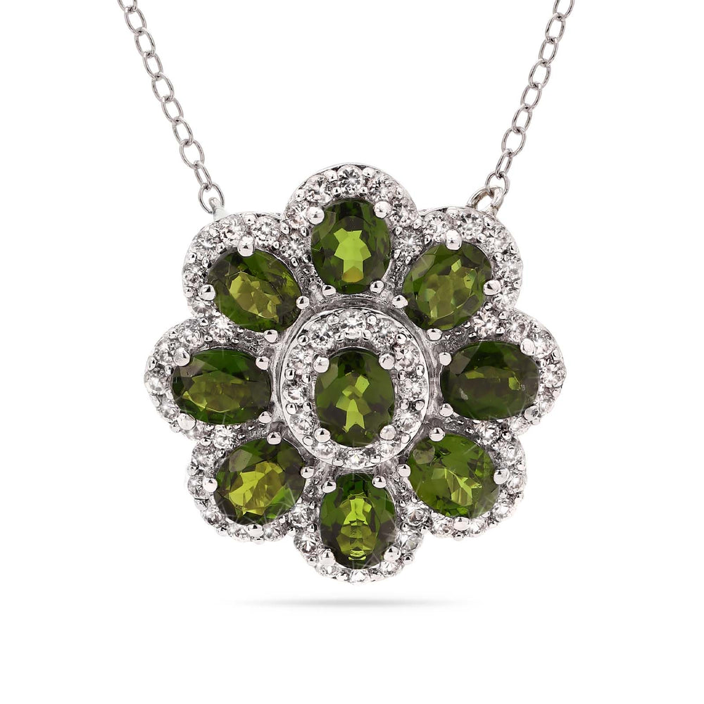 Pingente em Prata 925 com Chromediopside e Zirconias