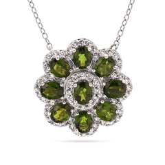 Pingente em Prata 925 com Chromediopside e Zirconias