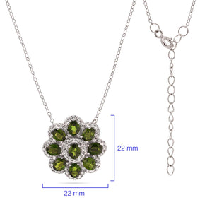 Pingente em Prata 925 com Chromediopside e Zirconias