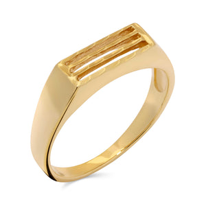 Anel Detalhes Vazado em Ouro Amarelo 18k