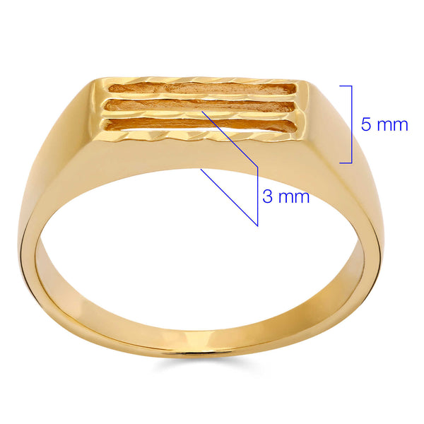 Anel Detalhes Vazado em Ouro Amarelo 18k