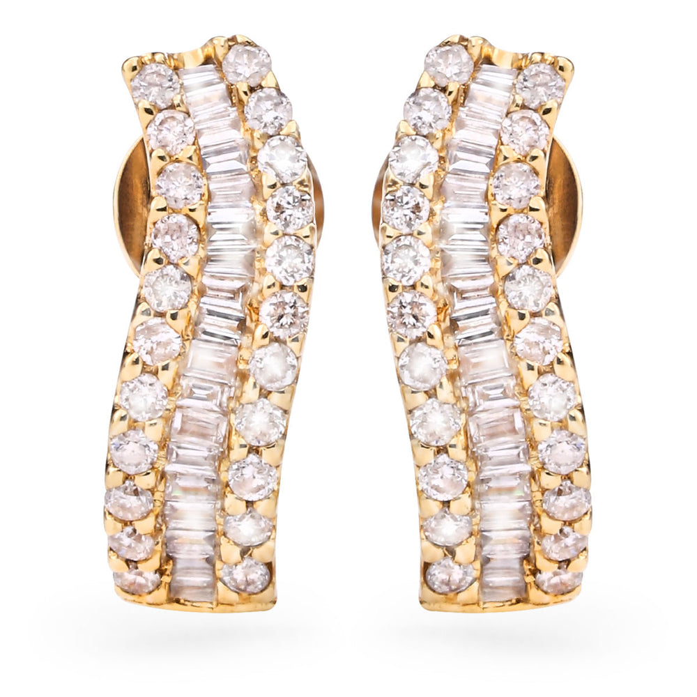 176959-Par de Brinco em Ouro Amarelo Com Diamantes