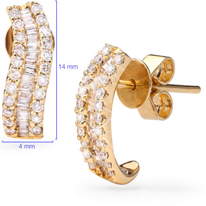 176959-Par de Brinco em Ouro Amarelo Com Diamantes