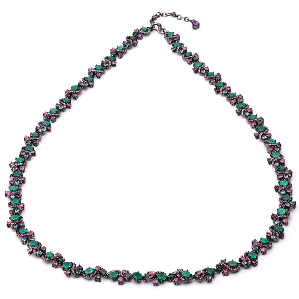 Colar Linha Premium em Prata 925 com Mix de Pedras Naturais