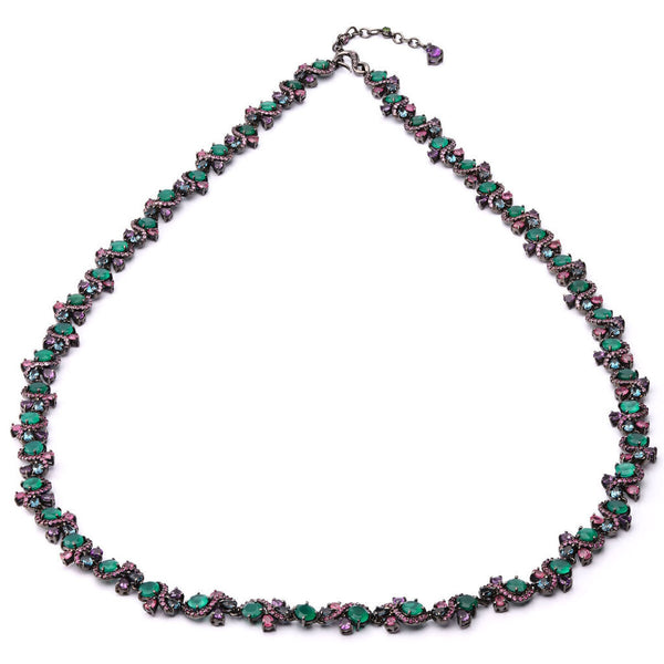 Colar Linha Premium em Prata 925 com Mix de Pedras Naturais