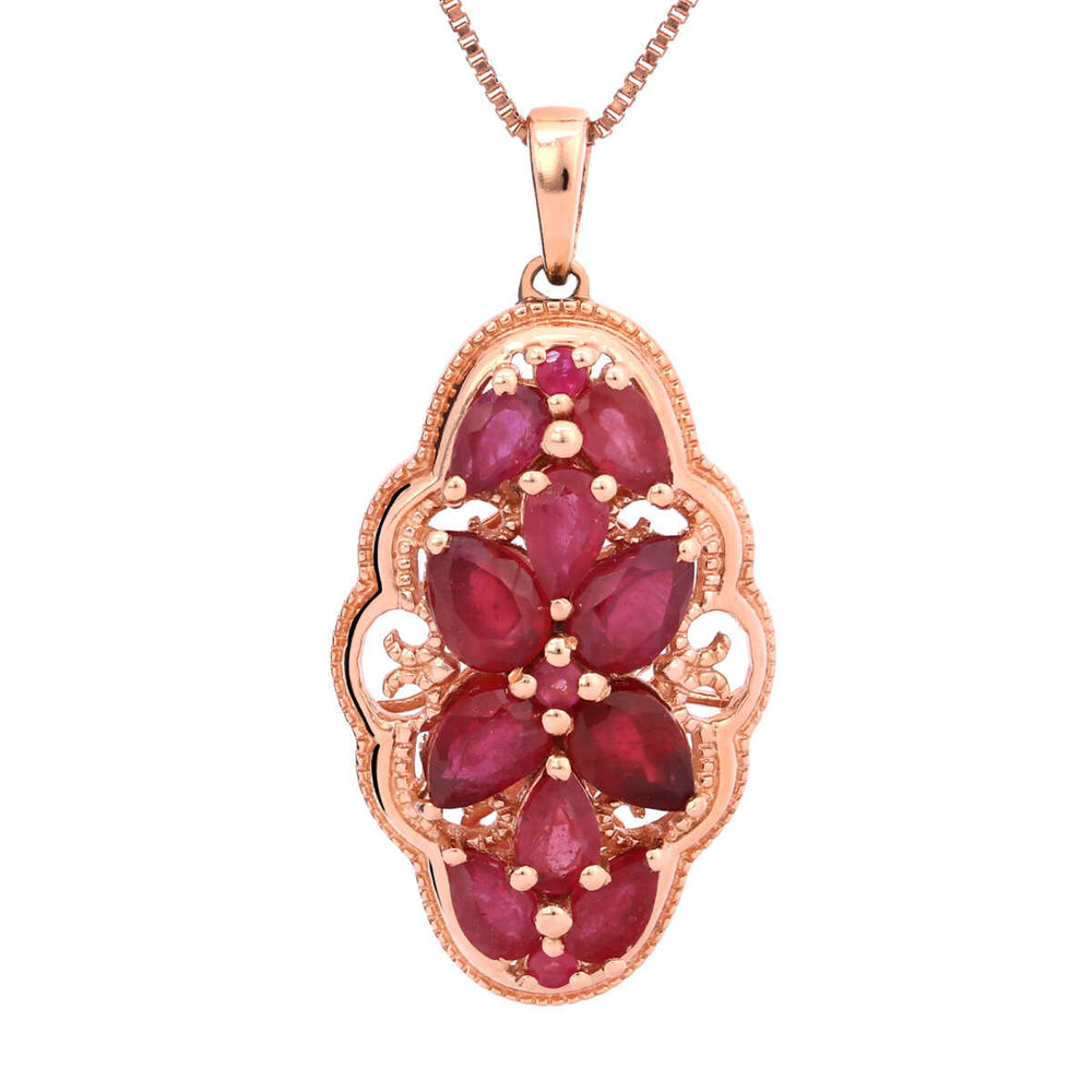 Pingente em Prata 925 com Rubis